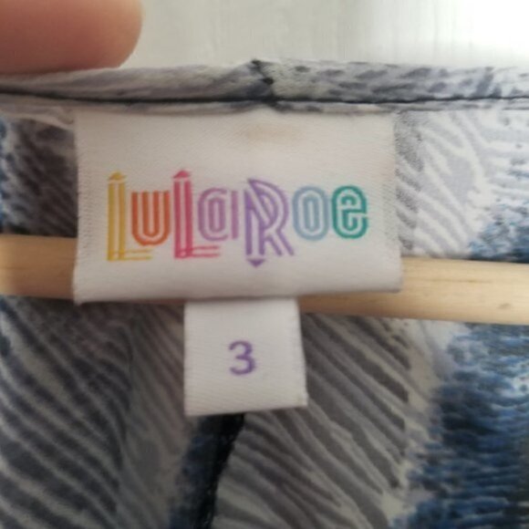 Lularoe Blue Black Sheer Open Cardigan - Picture 4 of 4